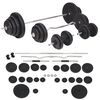 vidaXL Workout Bench with Weight Rack, Barbell and Dumbbell Set 120 kg