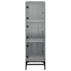 vidaXL Highboard with Glass Doors Grey Sonoma 35x37x120 cm