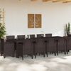 vidaXL Garden Dining Set 13 pcs Brown Poly rattan