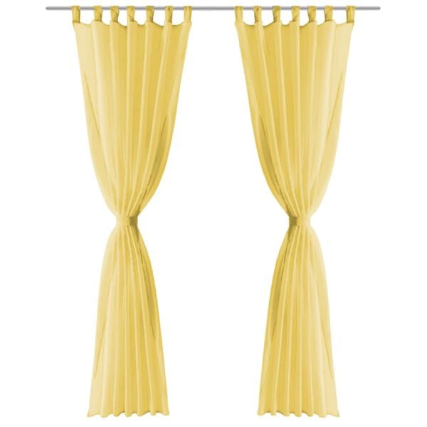 vidaXL Voile Curtains 2 pcs 140x175 cm Yellow