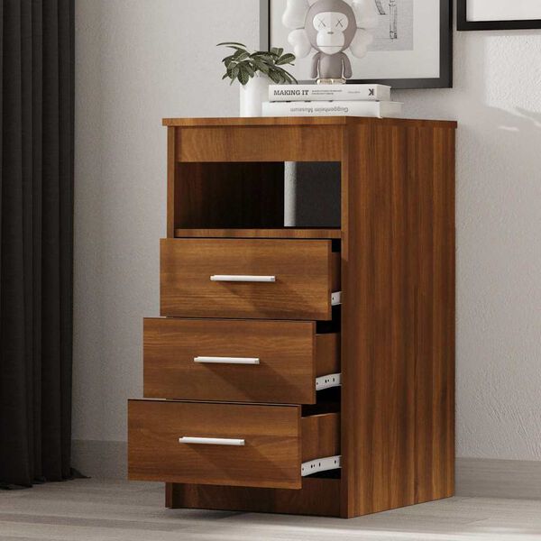 vidaXL Drawer Cabinet Brown Oak 40x50x76 cm Engineered Wood