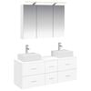 vidaXL Bathroom Furniture Set 4 pcs White Engineered Wood and Glass