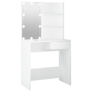 vidaXL Dressing Table with LED White 74.5x40x141 cm