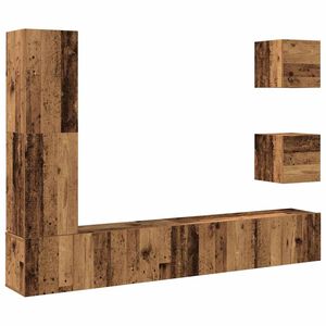 vidaXL 5 Piece TV Cabinet Set Wall-mounted Old Wood Engineered Wood