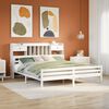 vidaXL Bookcase Bed without Mattress White 180x200 cm Super King Solid Wood Pine