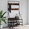 vidaXL Clothes Rack with Shoe Storage Smoked Oak 100x40x184 cm