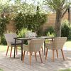 vidaXL Dining Set Light grey Poly rattan