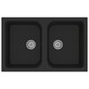 vidaXL Kitchen Sink Quartz and Resin 76 x 48 x 30 cm Black