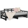 vidaXL Pull-out Day Bed without Mattress Black 2x(90x200) cm