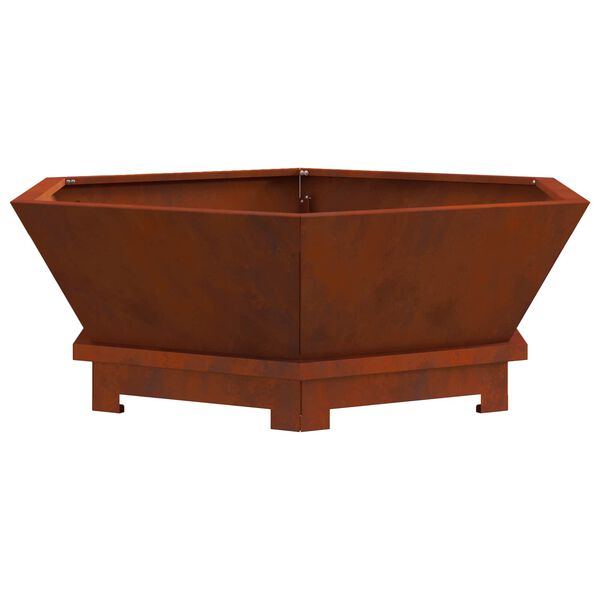 vidaXL Fire Pit Brown 75 x 75 x 28 cm Weathering Steel