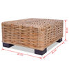 vidaXL Coffee Table Natural Rattan 45x45x30 cm