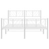 vidaXL Metal Bed Frame without Mattress with Footboard White 150x200cm