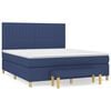 vidaXL Box Spring Bed with Mattress Blue 160x200 cm Fabric