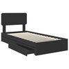 vidaXL Storage Bed with Headboard Black 90 x 190 cm Engineered Wood