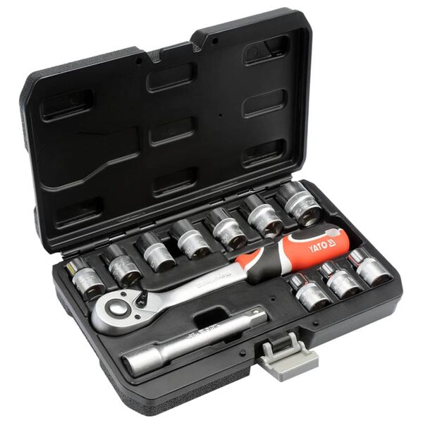 YATO 12 Piece Ratcheting Socket Spanner Set YT-38671