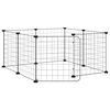 vidaXL 8-Panel Pet Cage with Door Black 35x35 cm Steel