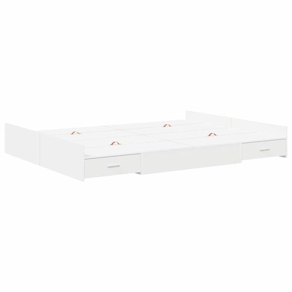 vidaXL Storage Bed Frame White 150 x 200 cm Engineered Wood