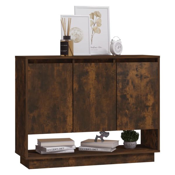 vidaXL Sideboard Smoked Oak 97x31x75 cm Engineered Wood