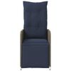 vidaXL Reclining Garden Chairs 2 pcs with Cushions Grey Poly Rattan