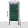 vidaXL Fence Gate PVC and Steel 100x164 cm Green