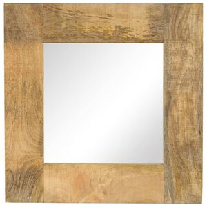 vidaXL Mirror | Natural Wood | Solid mango wood frame, Glass | 50x50 cm
