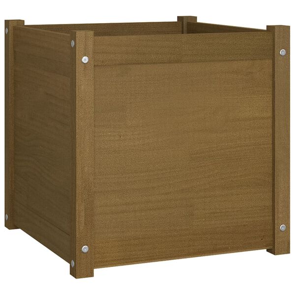 vidaXL Garden Planters 2 pcs Honey Brown 50x50x50 cm Solid Pinewood