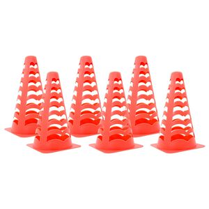 vidaXL Football Cones 6 pcs Stackable Orange 13x13x22.5 cm
