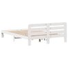 vidaXL Bed Frame without Mattress White 135x190 cm Double Solid Wood Pine