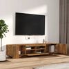 vidaXL 2 Piece TV Cabinet Set with LED Lights Smoked Oak Engineered Wood