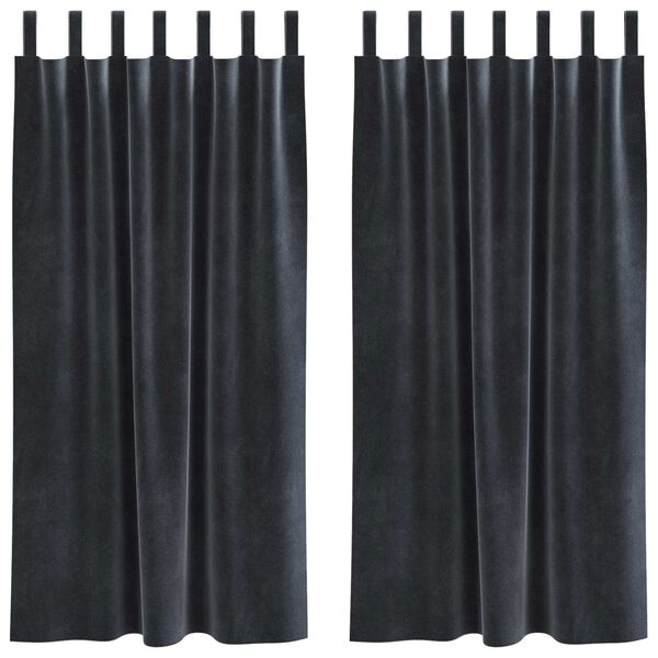 vidaXL Blackout Curtains 2 pcs Dark Grey 140 x 175 cm Velvet