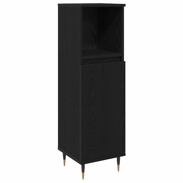 vidaXL Bathroom Furniture Set 3 pcs Black Oak Engineered Wood