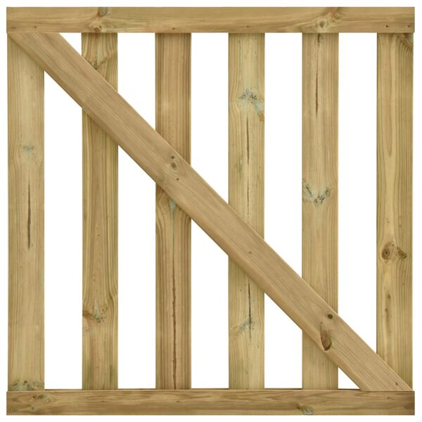 vidaXL Garden Slats Gate Impregnated Pinewood 100x100 cm