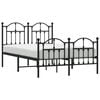 vidaXL Metal Bed Frame without Mattress with Footboard Black 120x200cm