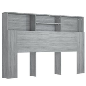 vidaXL Headboard Cabinet Grey Sonoma 160x19x103.5 cm