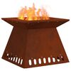 vidaXL Fire Pit Brown 48 x 48 x 40 cm Weathering Steel