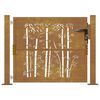 vidaXL Garden Gate 100x100 cm Corten Steel Bamboo Design