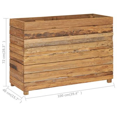 vidaXL Raised Bed 100x40x72 cm Recycled Teak Wood and Steel