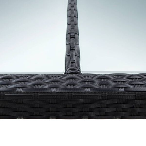 vidaXL Outdoor Dining Table Black 200x150x74 cm Poly Rattan