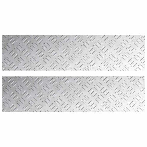vidaXL Stair Tread Rectangular 2 pcs Silver 100 x 25 cm Aluminium