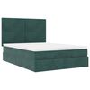 vidaXL Ottoman Bed with Mattresses Dark Green 140x190cm Velvet