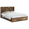 vidaXL Bed Frame with Storage and Headboard Smoked Oak 135 x 190 cm
