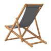 vidaXL Folding Beach Chair Solid Teak Wood Grey
