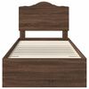 vidaXL Bed Frame with Headboard Brown Oak 75 x 190 cm Engineered Wood
