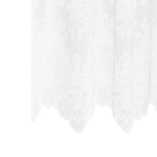 vidaXL Lace Curtain with Curtains Floral White 245 x 200 cm Polyester
