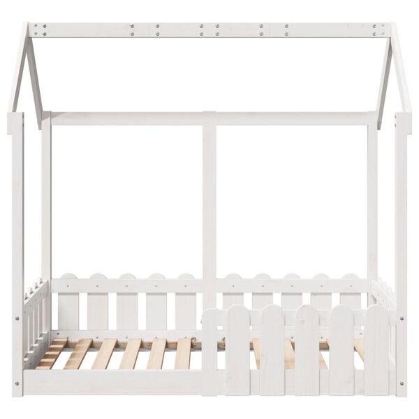 vidaXL Kids' House Bed Frame White 70x140 cm Solid Wood Pine