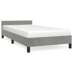 vidaXL Bed Frame without Mattress Light Grey 90x190cm Single Velvet