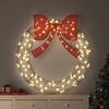 vidaXL Wreath with 150 LEDs Warm white 121 x 121 x 10 cm Rattan