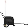 vidaXL Pet Bike Trailer with Storage Black 124.5 x 63.5 x 53 cm