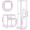 vidaXL Bathroom Furniture Set with Door 3 pcs Old Wood Engineered Wood