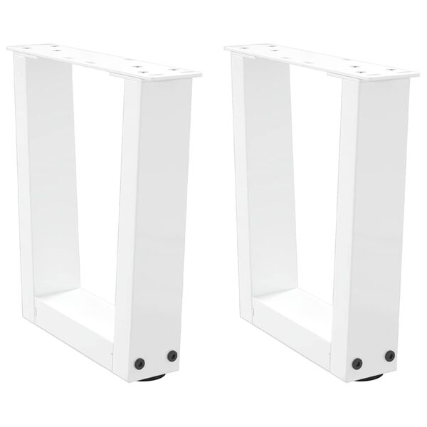 vidaXL Coffee Table Legs V-Shape 2 pcs White 40x(30-31.3) cm Steel